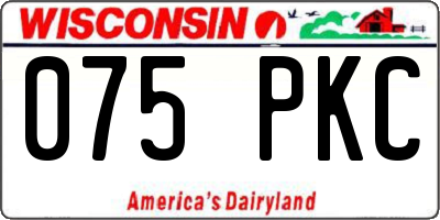 WI license plate 075PKC