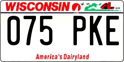 WI license plate 075PKE