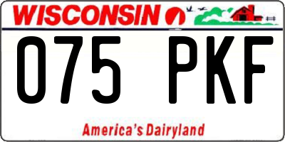 WI license plate 075PKF
