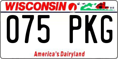 WI license plate 075PKG