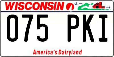 WI license plate 075PKI
