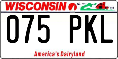 WI license plate 075PKL