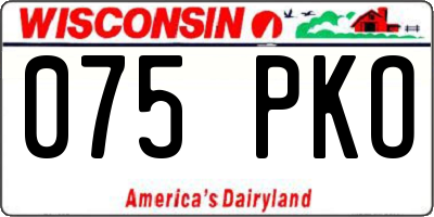 WI license plate 075PKO