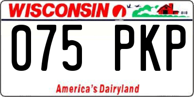 WI license plate 075PKP