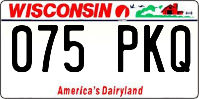 WI license plate 075PKQ