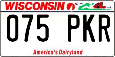 WI license plate 075PKR