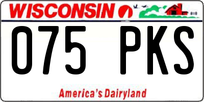 WI license plate 075PKS