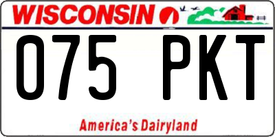 WI license plate 075PKT