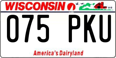 WI license plate 075PKU