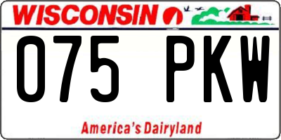 WI license plate 075PKW