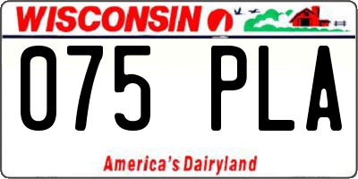 WI license plate 075PLA
