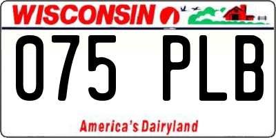 WI license plate 075PLB