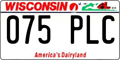 WI license plate 075PLC