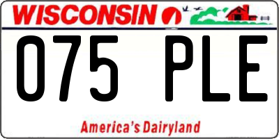WI license plate 075PLE