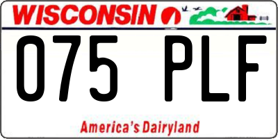 WI license plate 075PLF