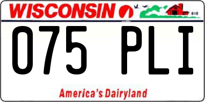 WI license plate 075PLI