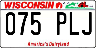 WI license plate 075PLJ
