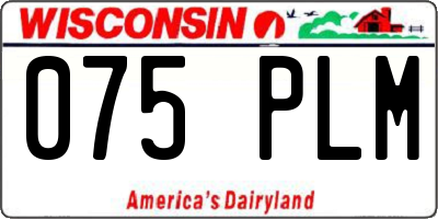 WI license plate 075PLM