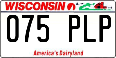 WI license plate 075PLP
