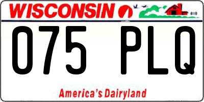 WI license plate 075PLQ