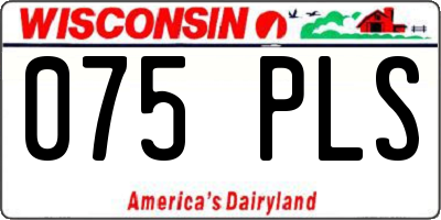 WI license plate 075PLS