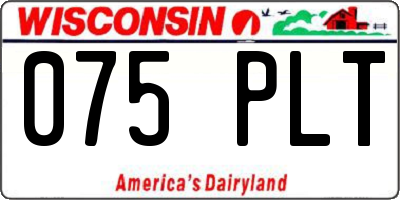 WI license plate 075PLT