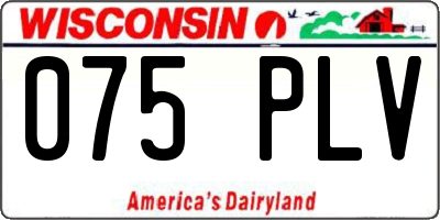 WI license plate 075PLV