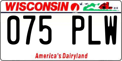 WI license plate 075PLW