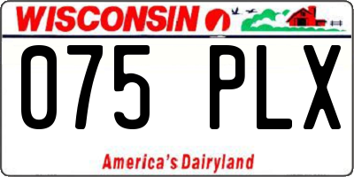 WI license plate 075PLX