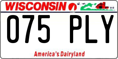 WI license plate 075PLY