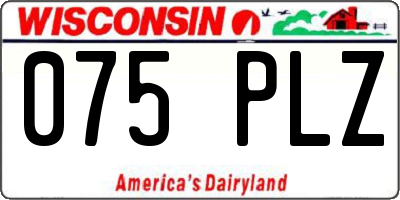 WI license plate 075PLZ
