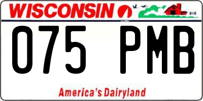 WI license plate 075PMB