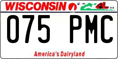 WI license plate 075PMC