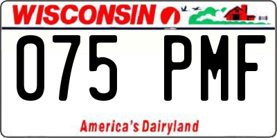 WI license plate 075PMF