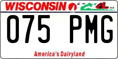 WI license plate 075PMG