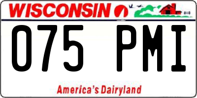 WI license plate 075PMI