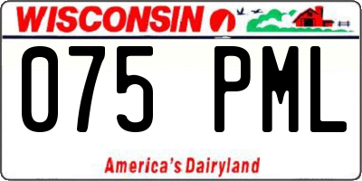 WI license plate 075PML