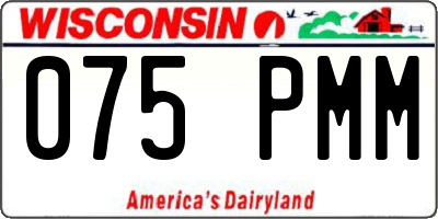 WI license plate 075PMM