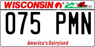 WI license plate 075PMN