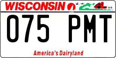 WI license plate 075PMT
