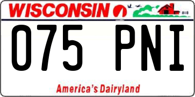WI license plate 075PNI