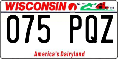 WI license plate 075PQZ