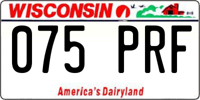 WI license plate 075PRF