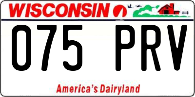 WI license plate 075PRV