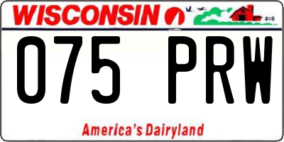 WI license plate 075PRW