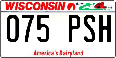 WI license plate 075PSH