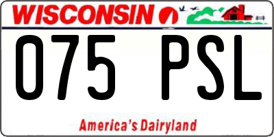 WI license plate 075PSL