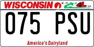 WI license plate 075PSU