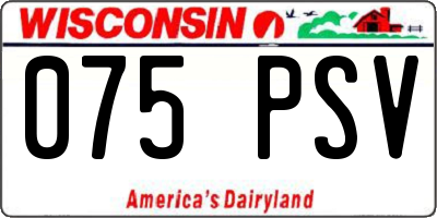 WI license plate 075PSV