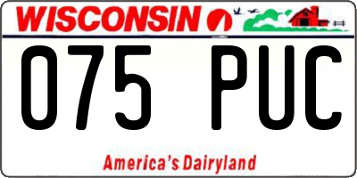 WI license plate 075PUC
